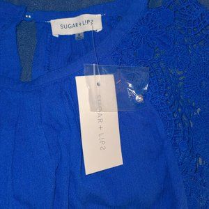 Sugar+Lips Cobalt Crochet Dress S